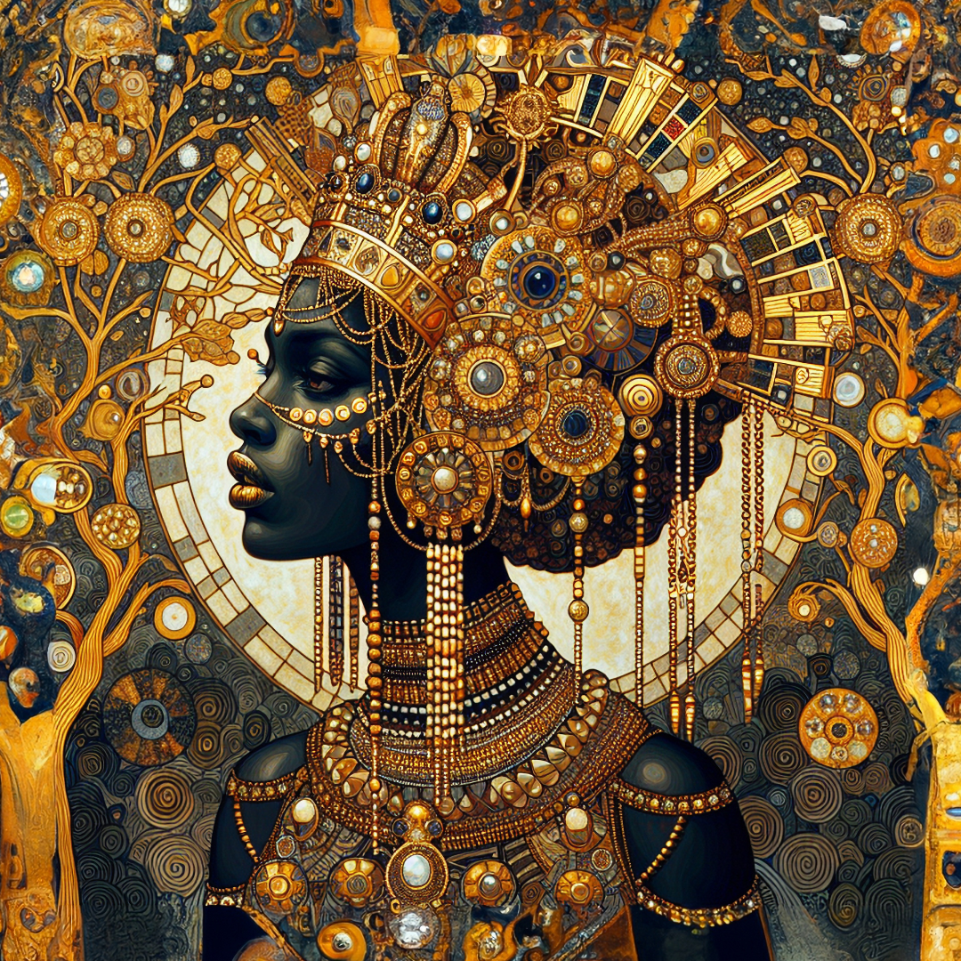 Golden Crown - A1 size large Decoupage Paper