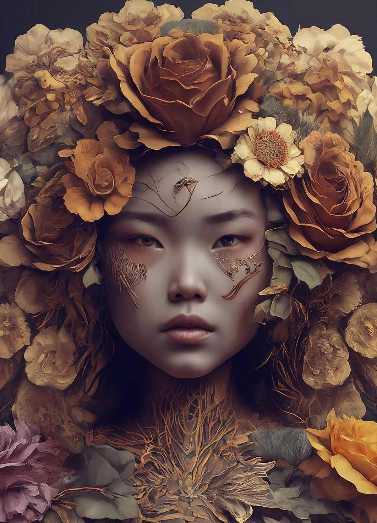 Flower Headdress - A1 size large Decoupage Paper