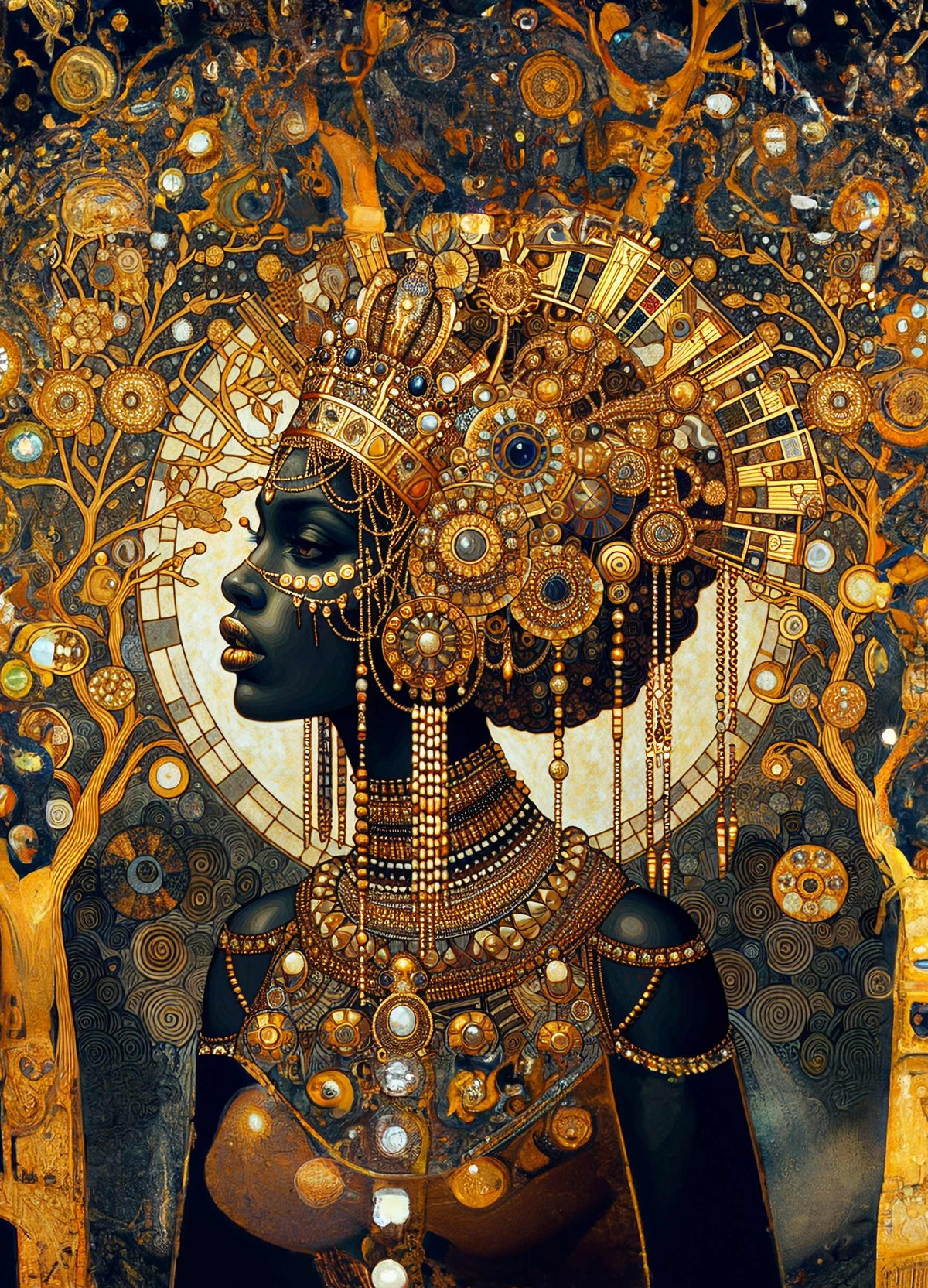 Golden Crown - A1 size large Decoupage Paper
