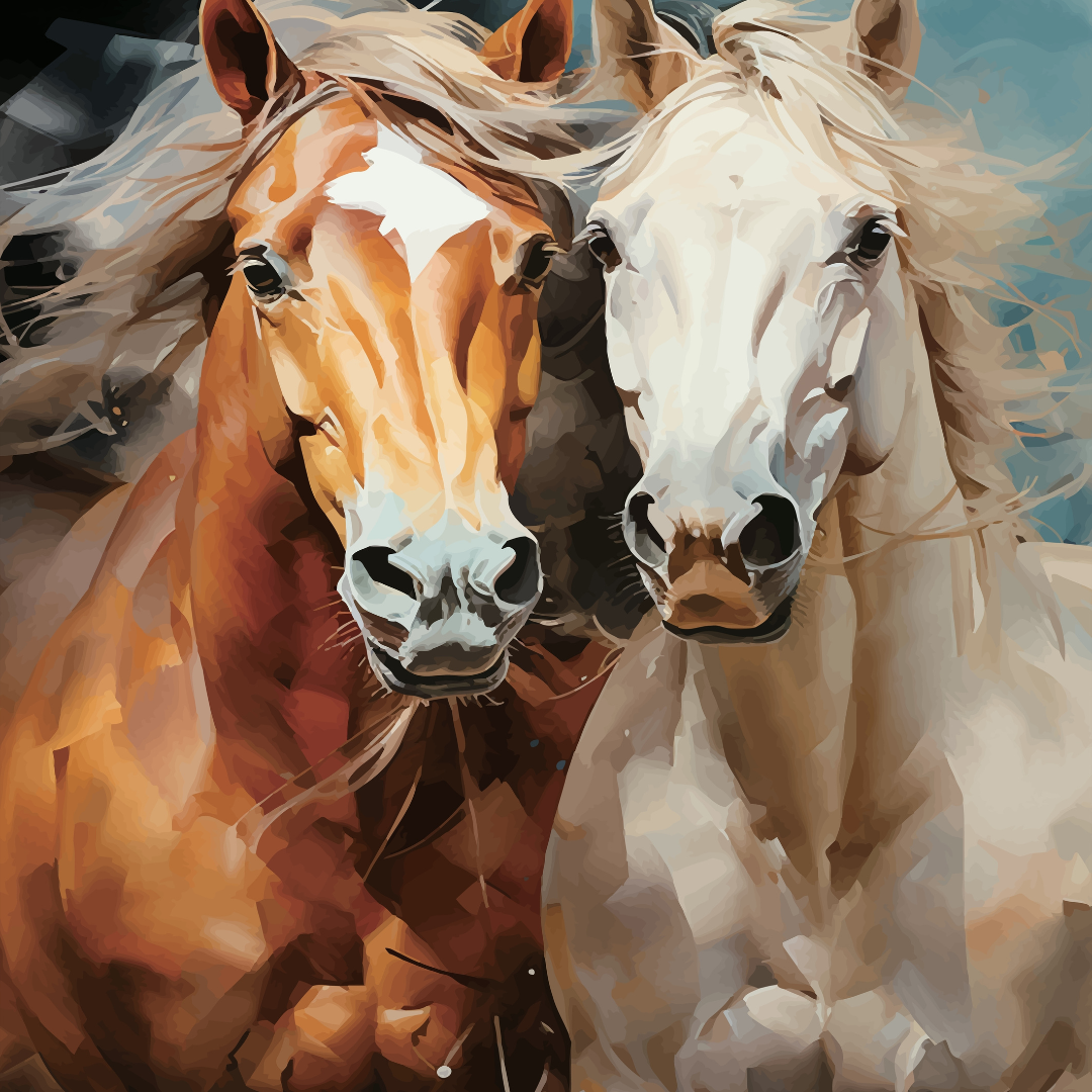 Majestic Horses - Mint Decoupage Paper
