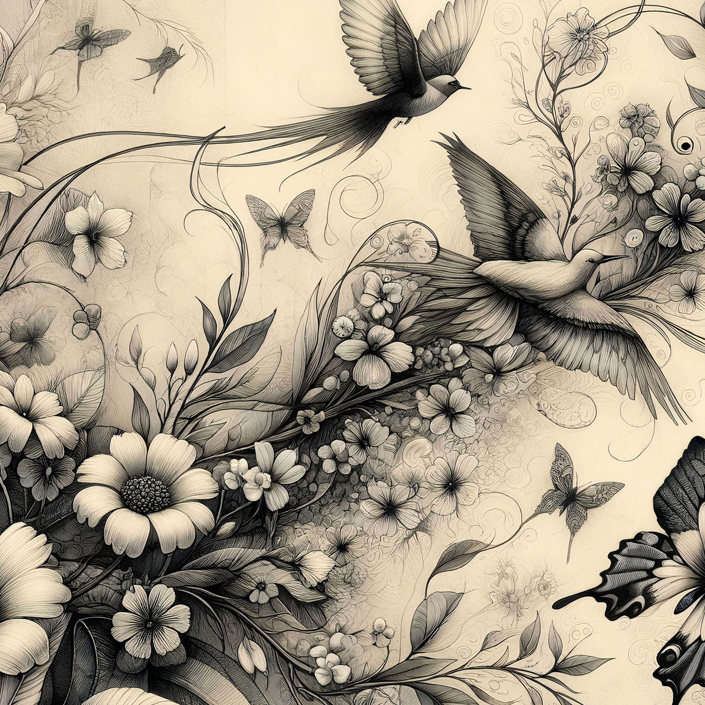 Botanical in Black & White - Mint Decoupage Paper NEW RELEASE