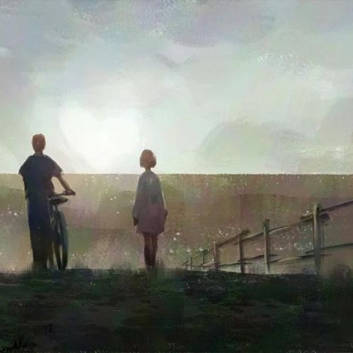 Walking Mint Decoupage Paper art  11.7 x 16.5 inches