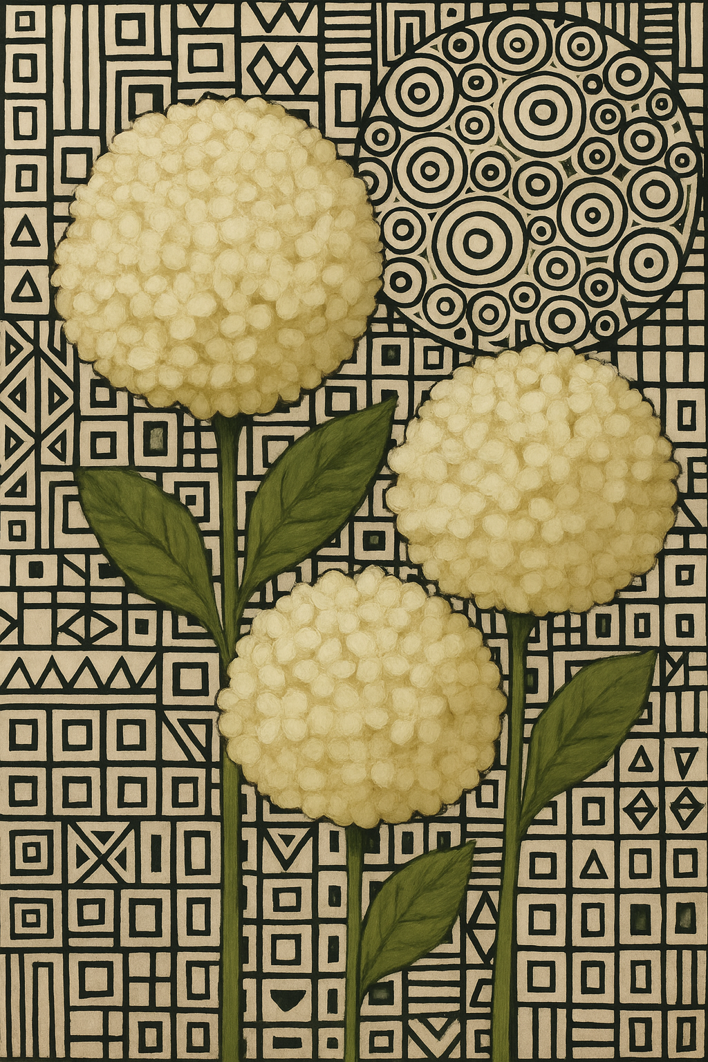 White Hyrdrangea - Mint Decoupage Paper