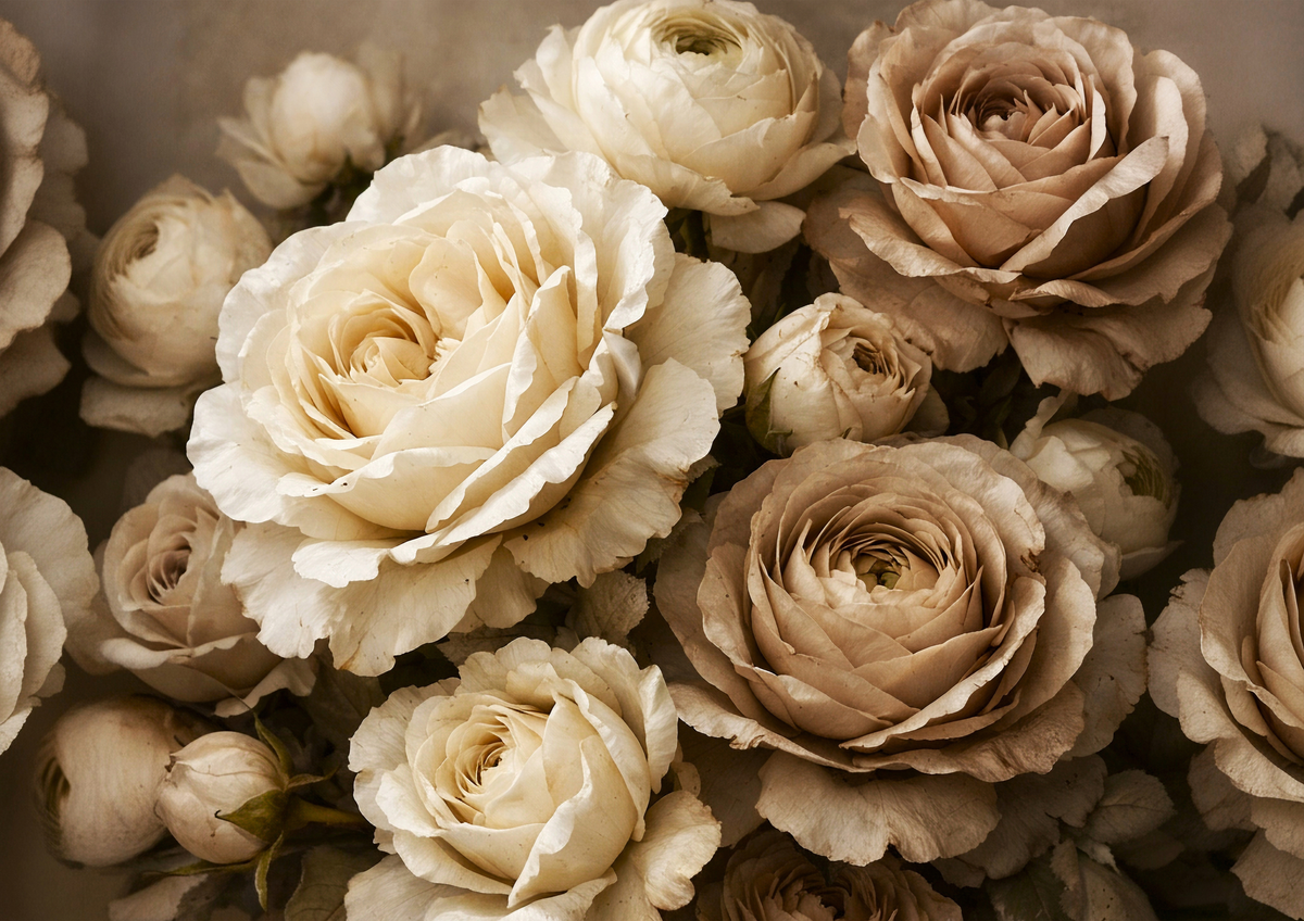 Antique Cream - Mint Decoupage Paper