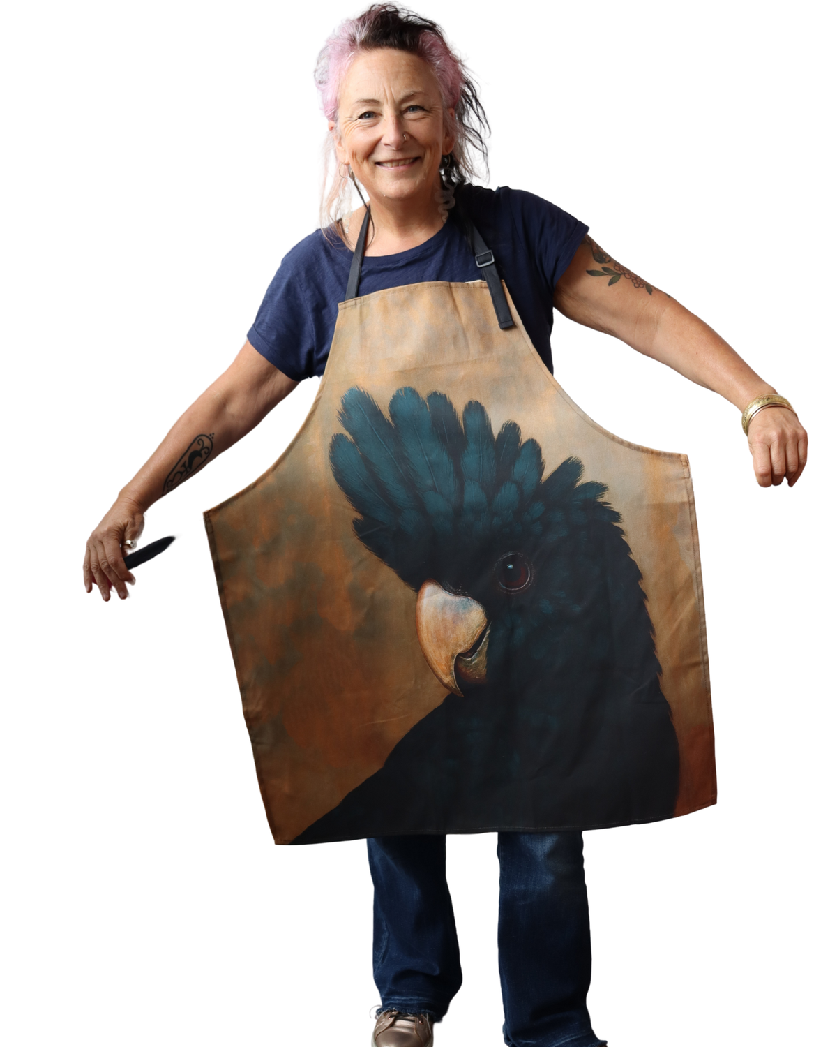 Mint By Michelle Apron - Black Cockatoo