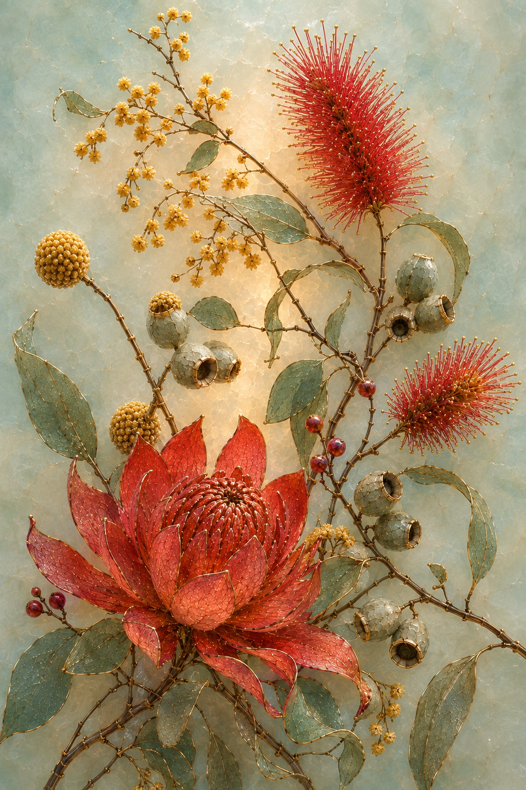 Australiana - Mint Decoupage Paper