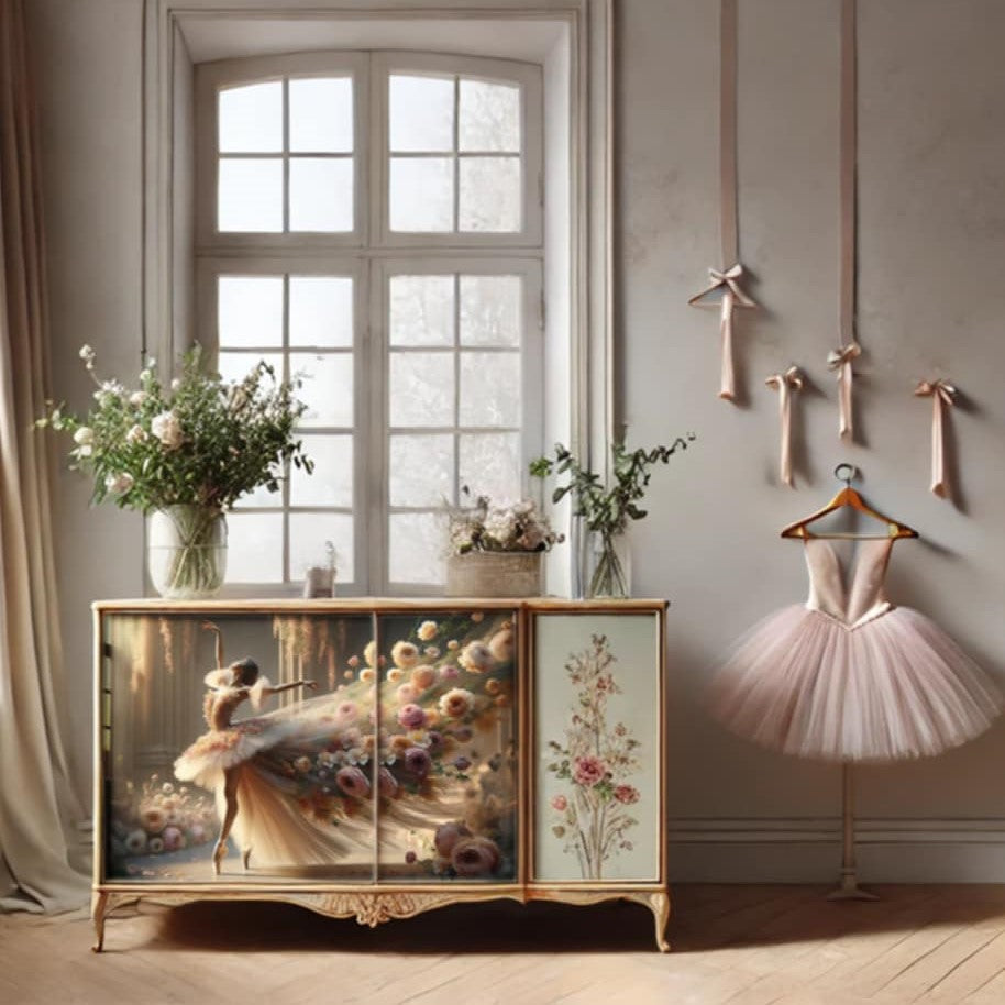 Ballet in Bloom - Mint Decoupage Paper