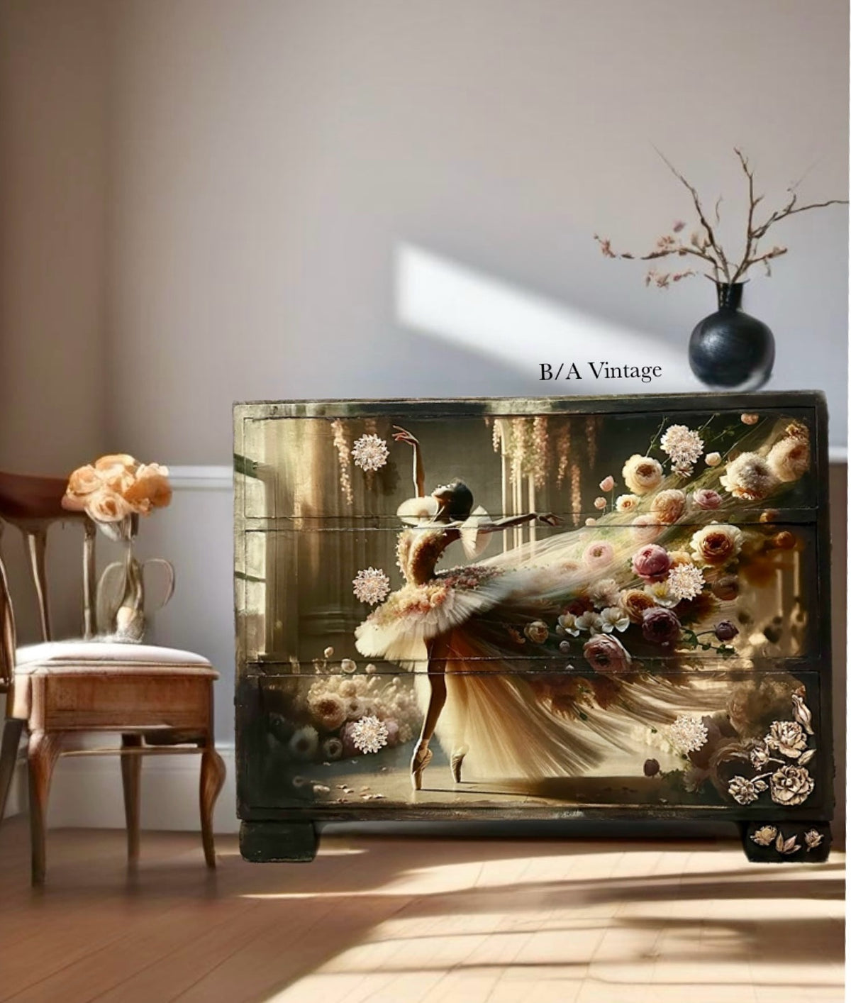 Ballet in Bloom - Mint Decoupage Paper