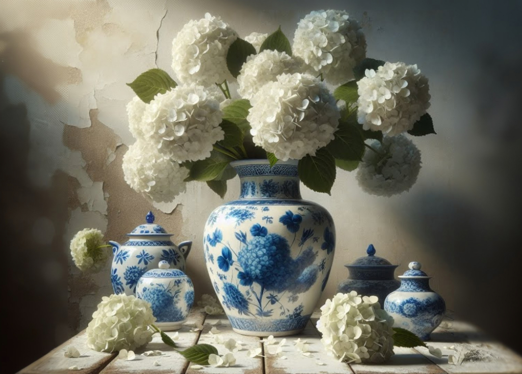 Blue &amp; Bloom - A1 size large decoupage paper
