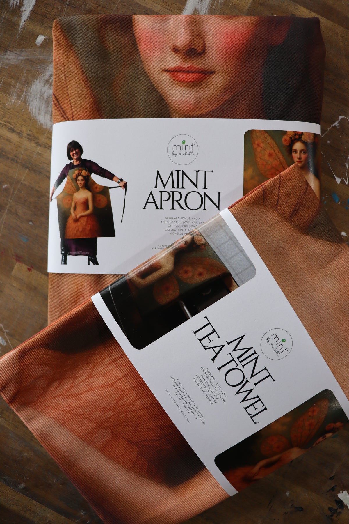 Mint By Michelle BUNDLE - Ethereal in Pink Apron & Tea Towel