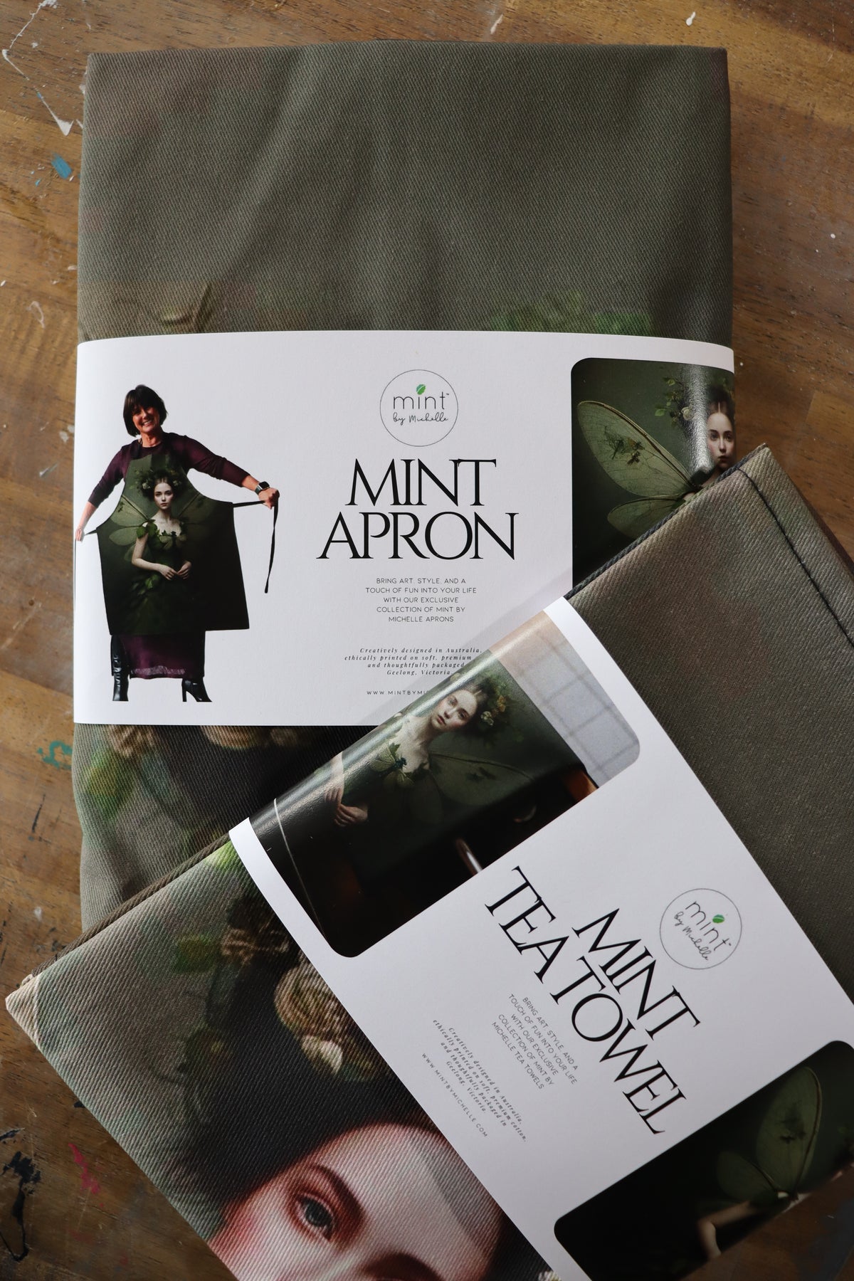 Mint By Michelle BUNDLE - Green Grace Apron & Tea Towel