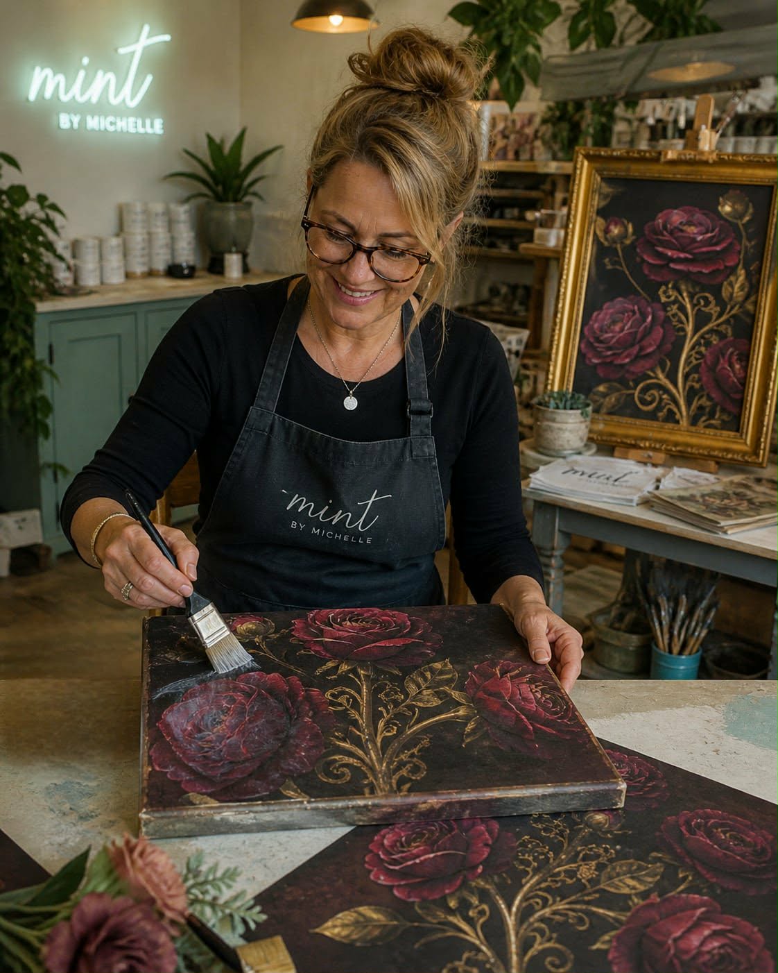 Paint & Decoupage onto CANVAS workshop MAY 21