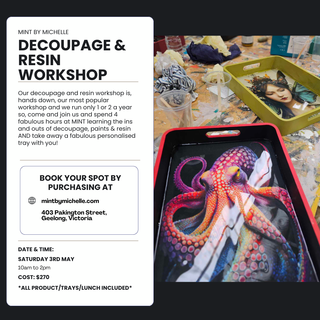 DECOUPAGE &amp; RESIN WORKSHOP - MAY 2025