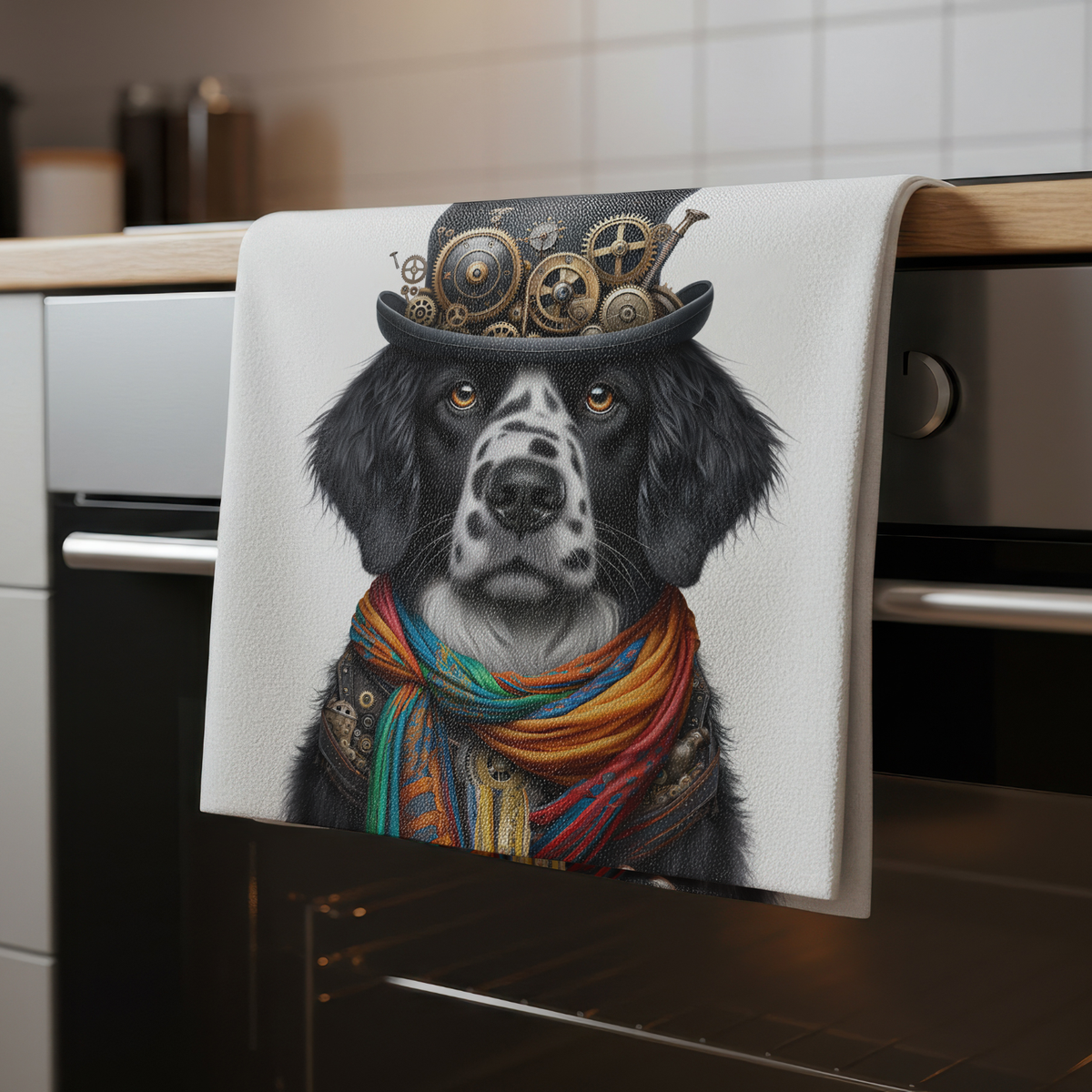 Mint Tea Towels - Diego Dog