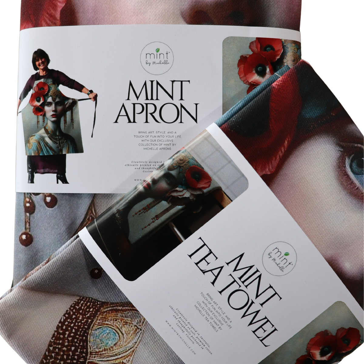 Mint By Michelle BUNDLE - Draped Apron & Tea Towel