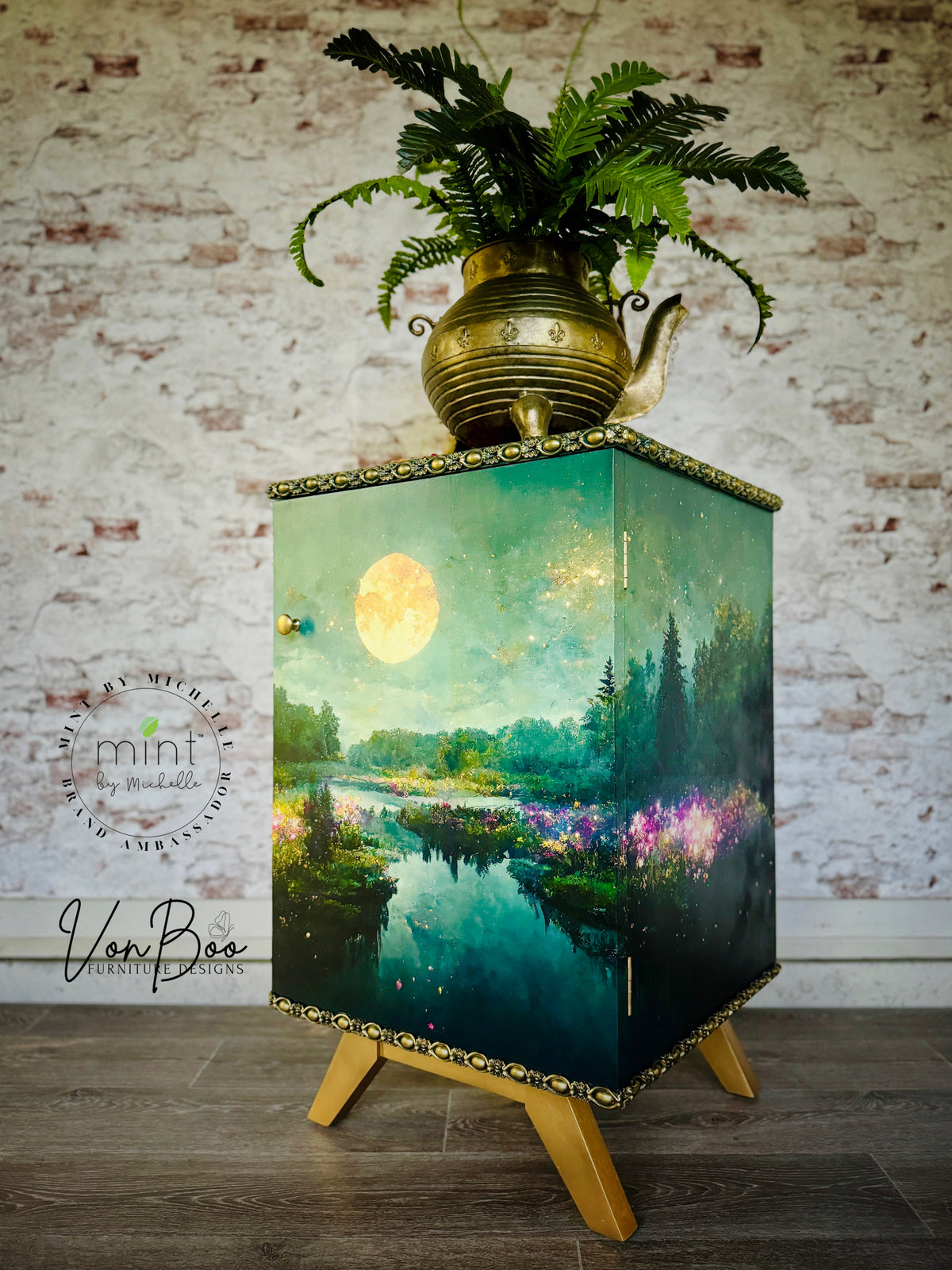 Moon River - Mint Decoupage Paper