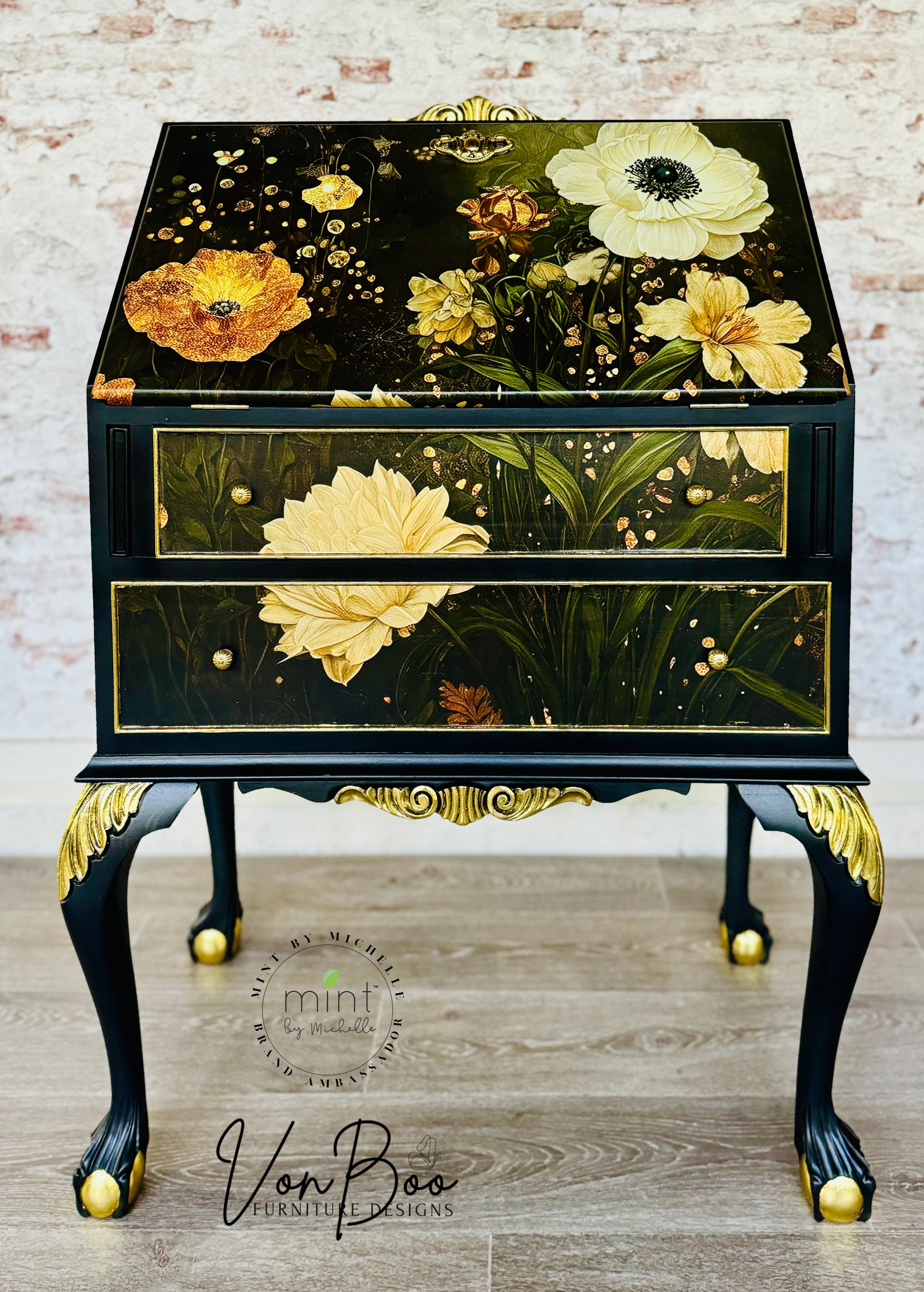 Flowers Horizontal - Mint Decoupage Paper