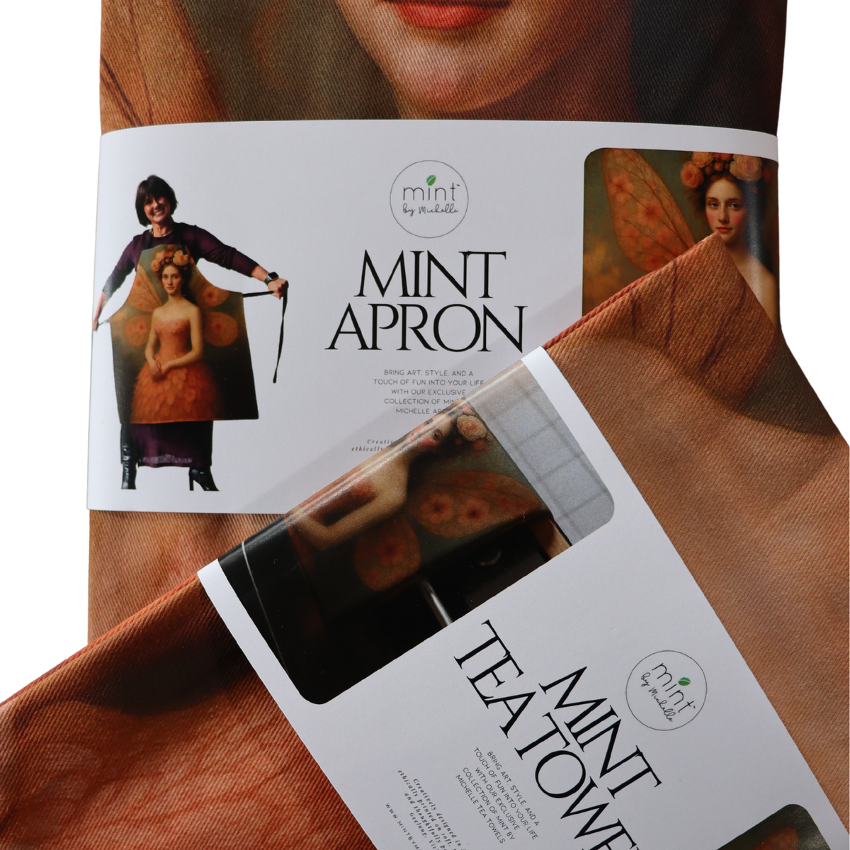 Mint By Michelle BUNDLE - Ethereal in Pink Apron & Tea Towel