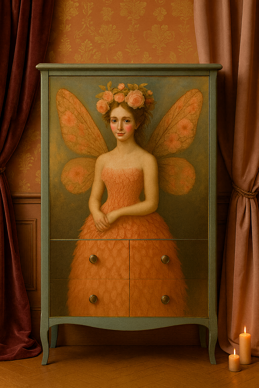 Ethereal in Pink - Mint Decoupage Paper