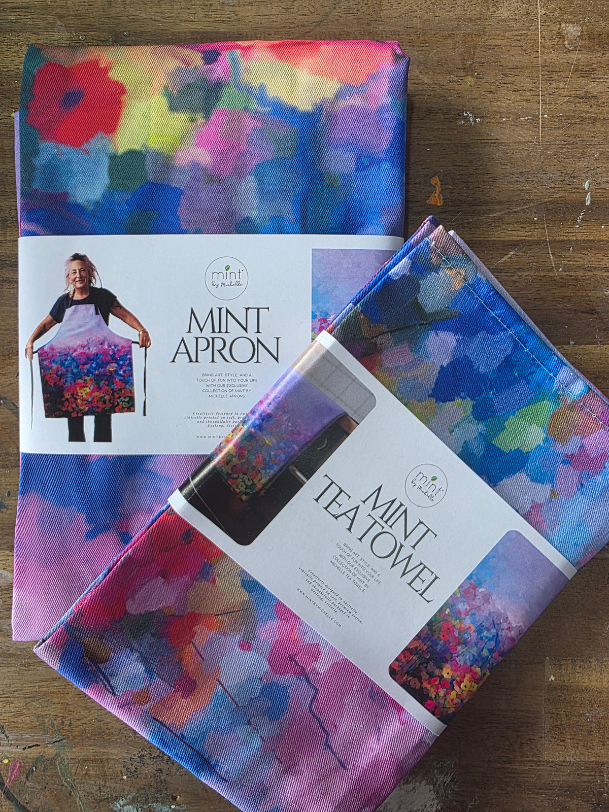 Mint By Michelle BUNDLE - Field of Mauve Apron & Tea Towel
