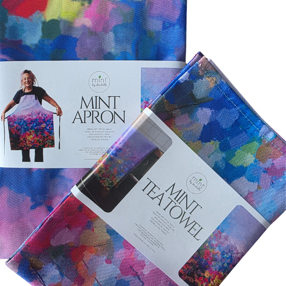 Mint By Michelle BUNDLE - Field of Mauve Apron & Tea Towel