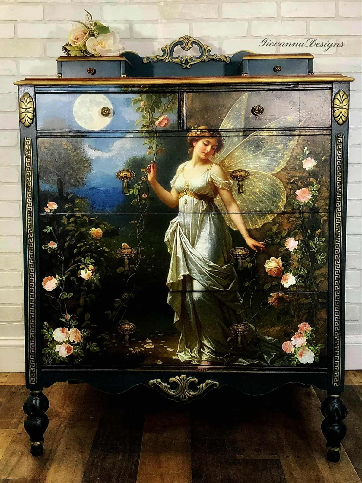 Moon Goddess - Mint Decoupage Paper