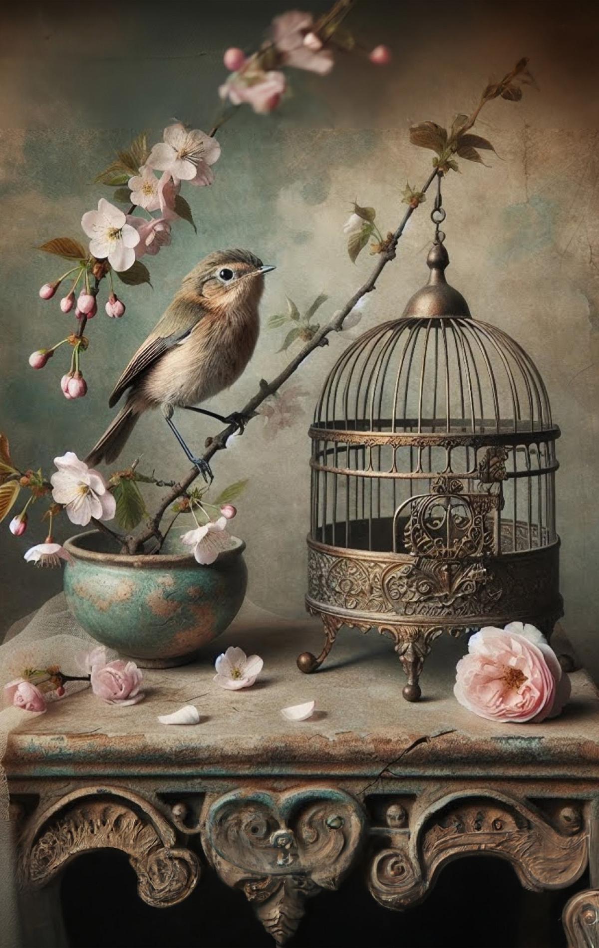 Antique Cage - A1 size large Decoupage Paper