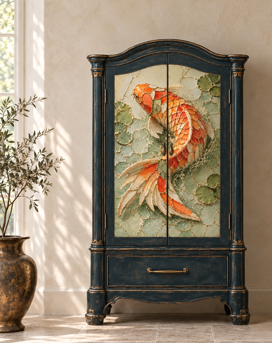 Koi - Mint Decoupage Paper
