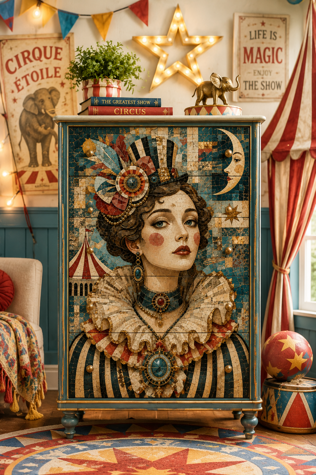Madam Mosaic - A1 size large Decoupage Paper