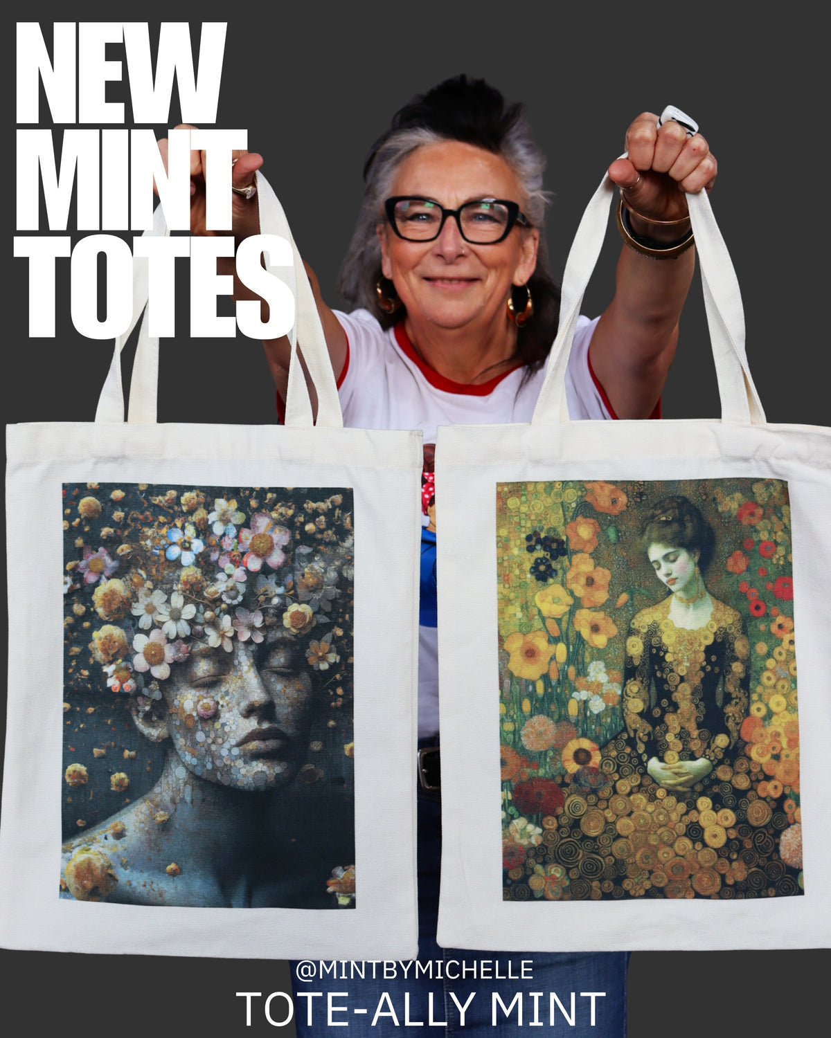 Tote-ally new Mint printed totes