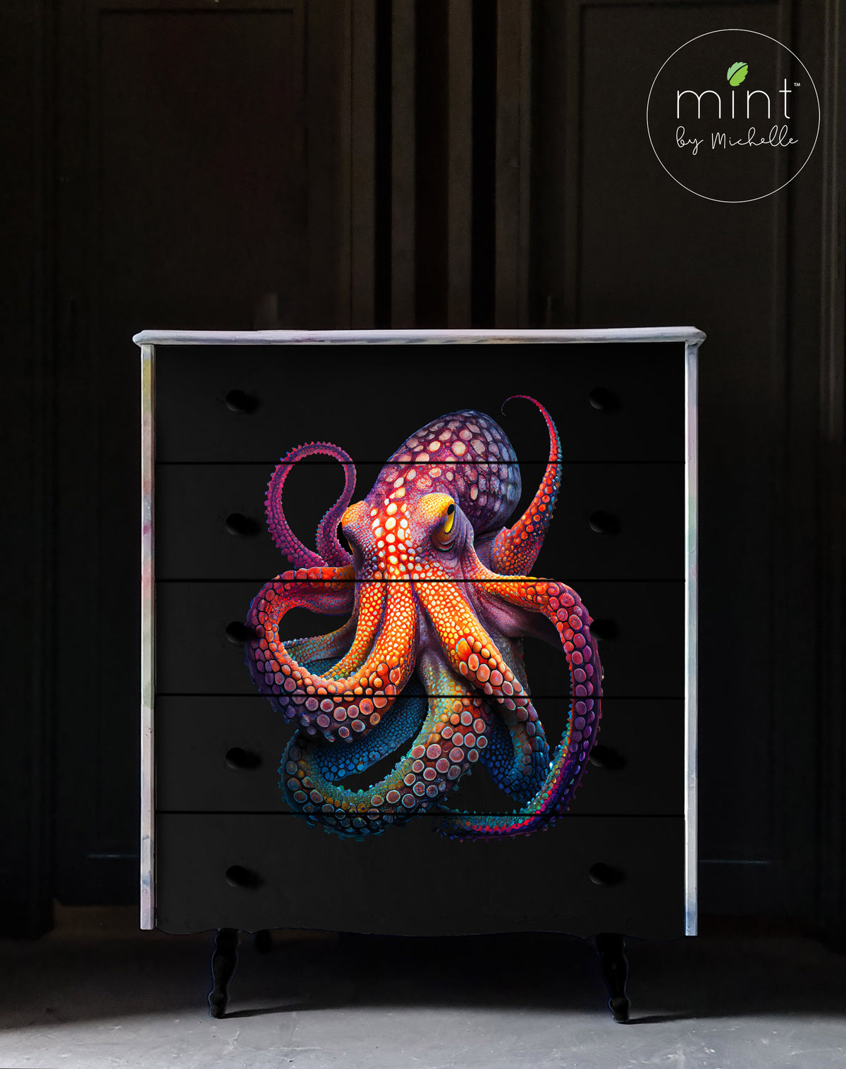 Octopus - Mint Decoupage Paper