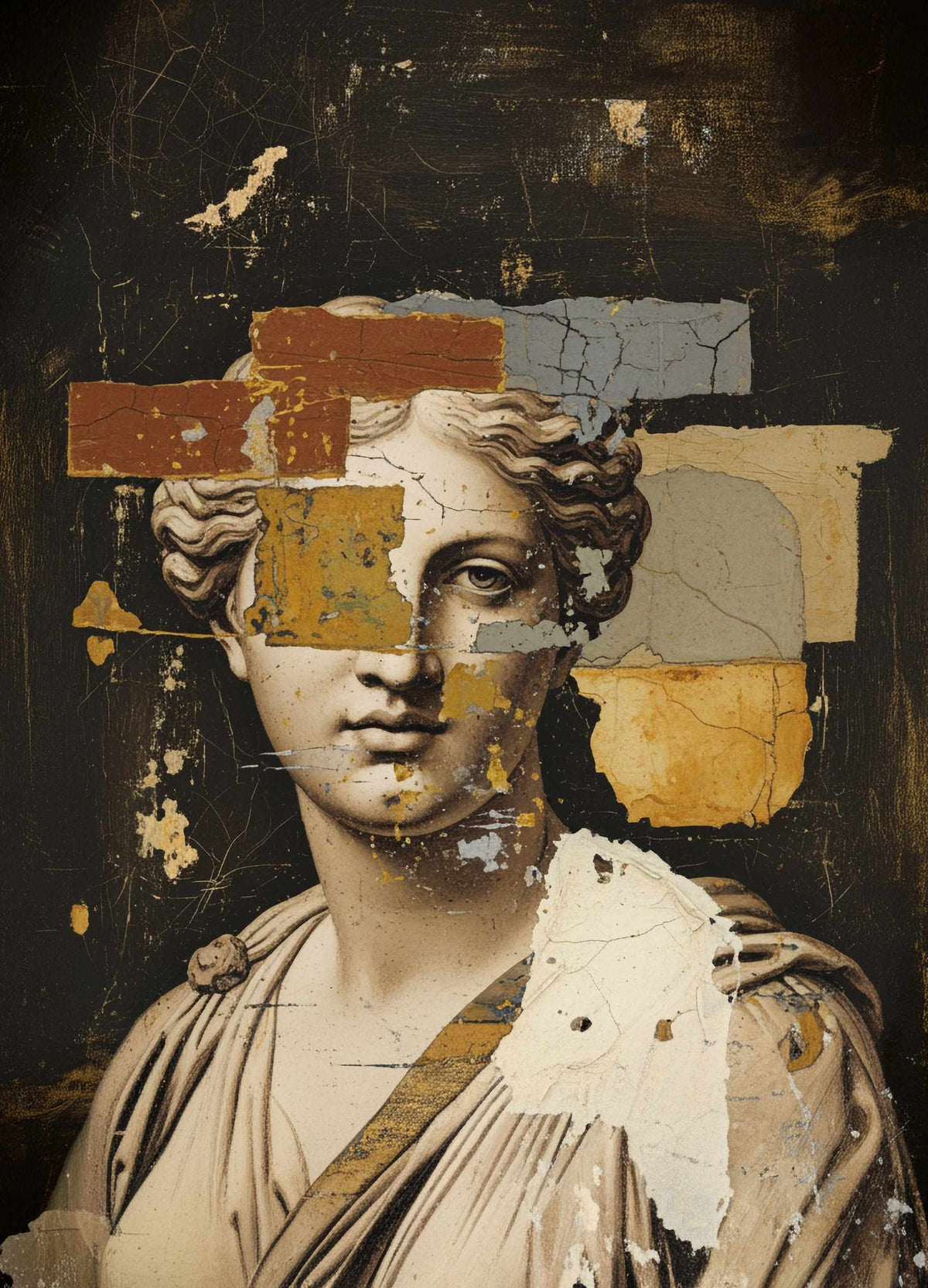 Plaster Bust - A1 size large Decoupage Paper