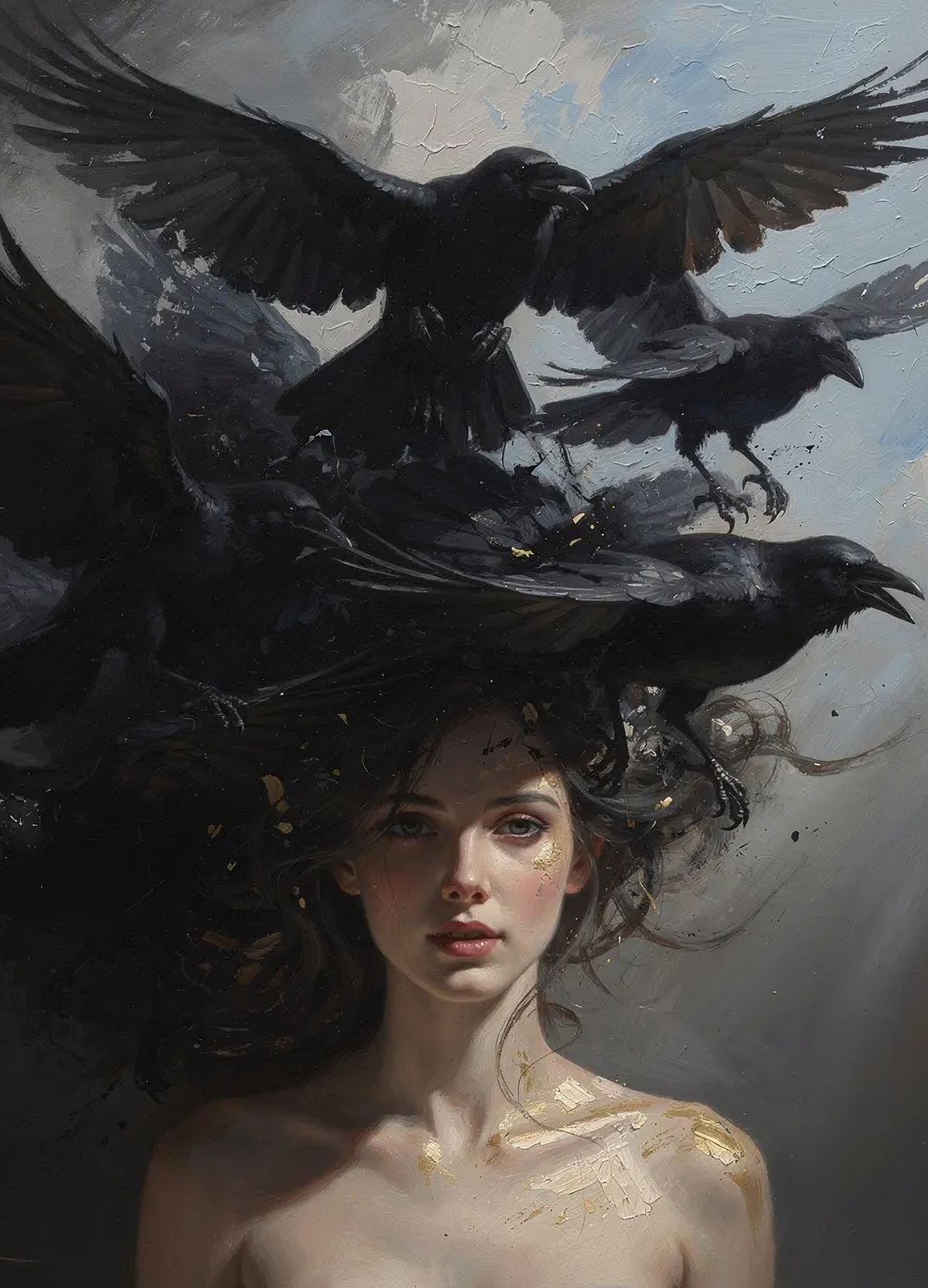 Ravens - Mint Decoupage Paper