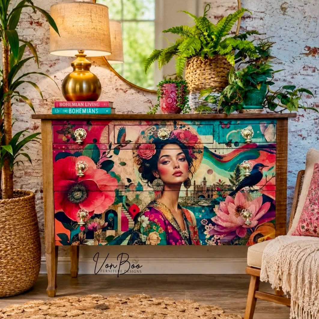 Painted Paradise- A1 size large Decoupage Paper