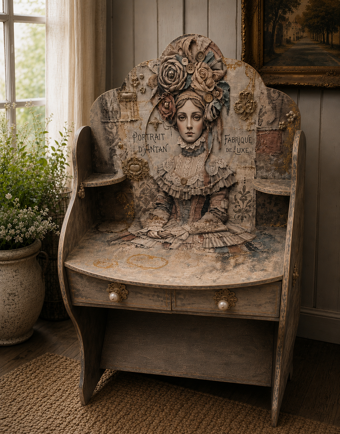 The Textile Muse - A1 size large Decoupage Paper
