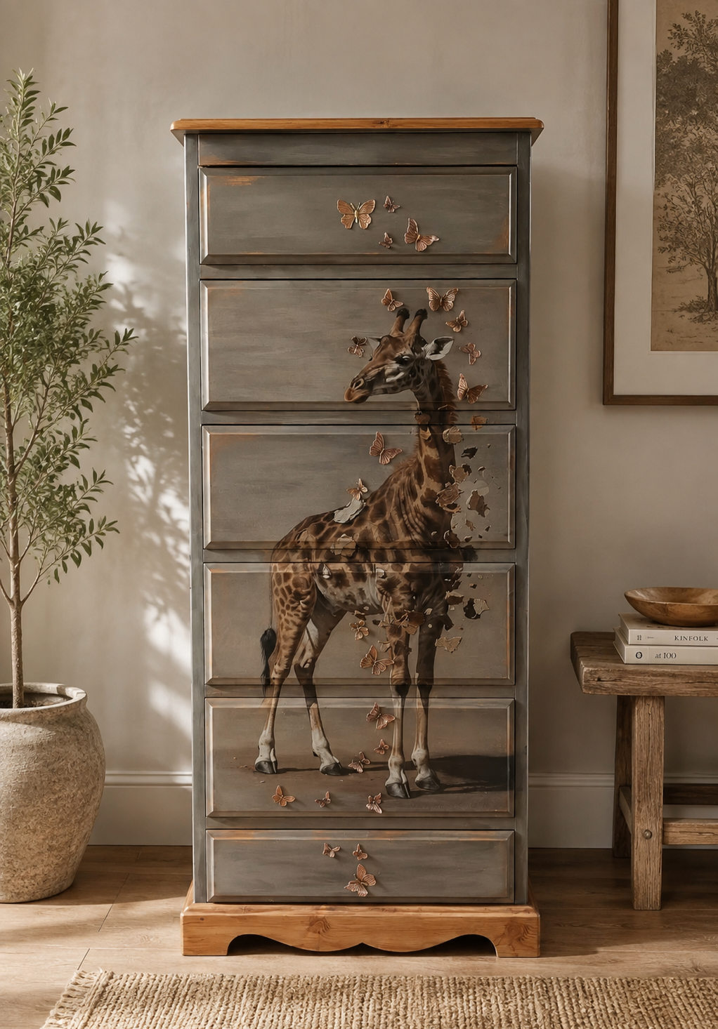 Giraffe - Mint Decoupage Paper
