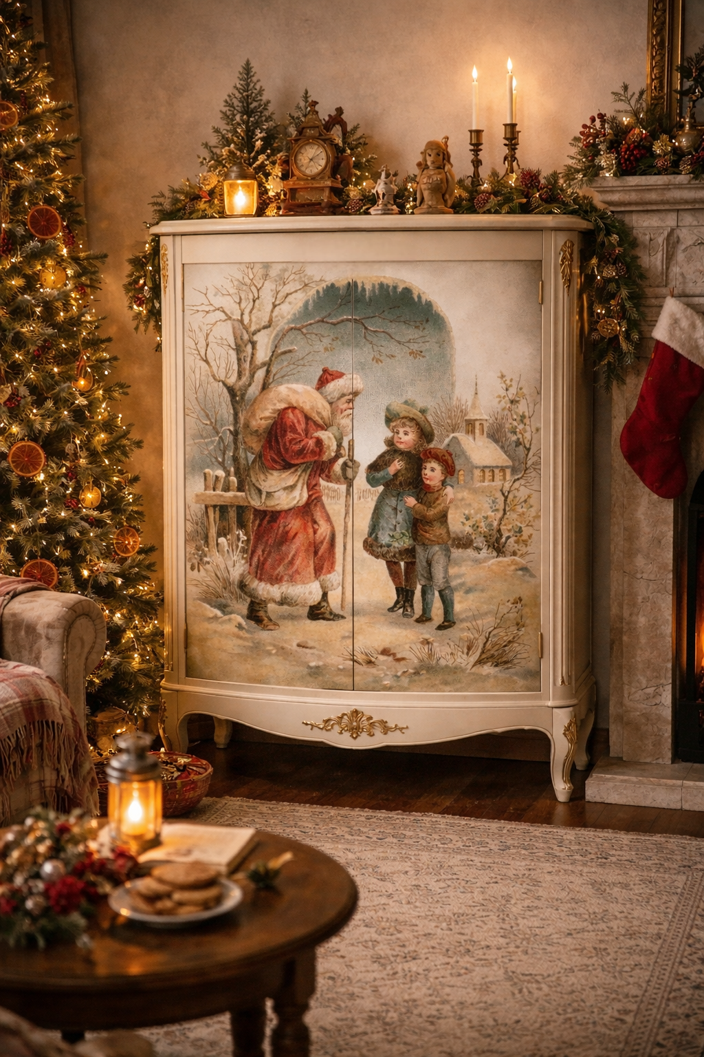 A Vintage Christmas - Mint Decoupage Paper