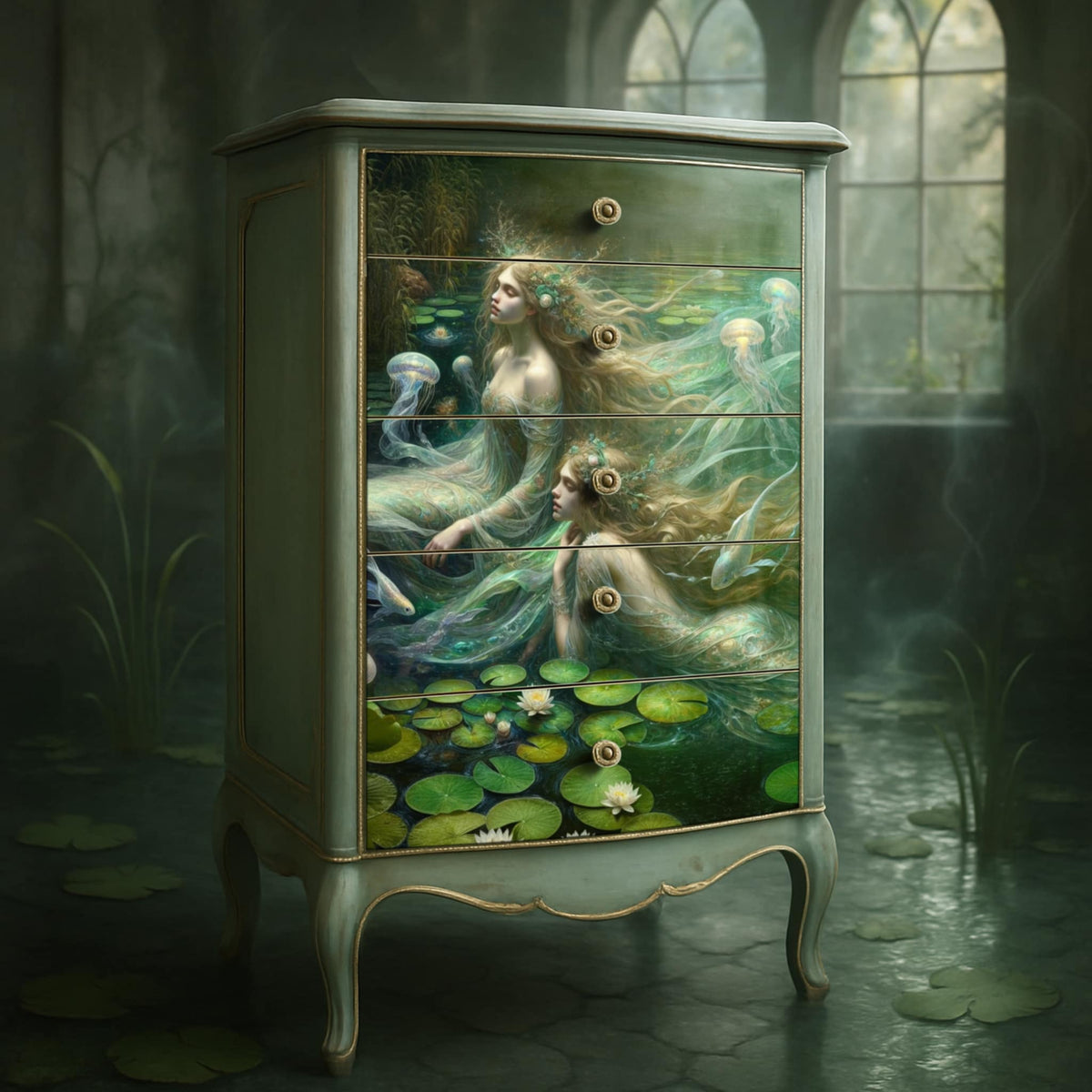 Song of the Water Spirits - Mint Decoupage Paper