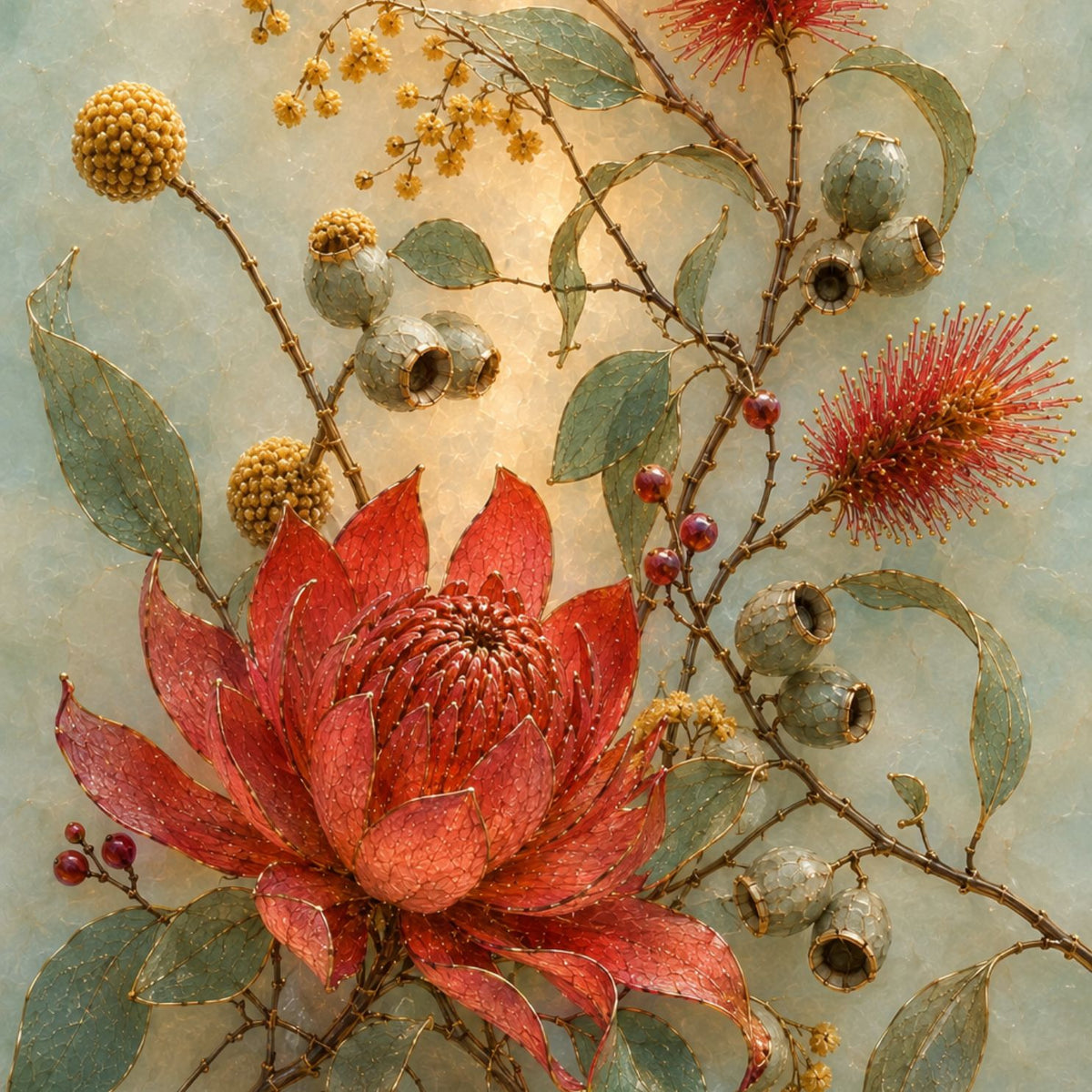 Australiana - Mint Decoupage Paper