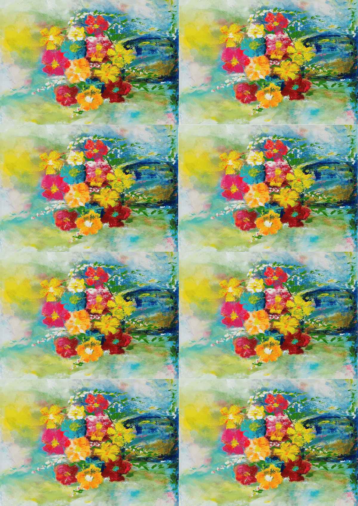 Workshop Pack - Karen&#39;s Technicolour Bouquet - Mint Decoupage Paper