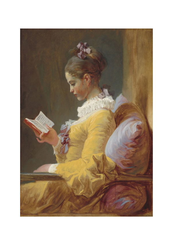 Young Girl Reading Mint Decoupage Paper